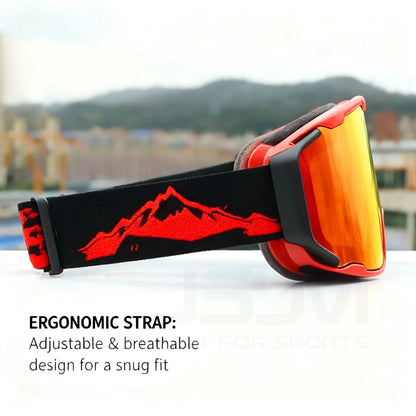 JSJM Double Layer Anti Fog Ski Goggles UV400 Protection for Snowboard Snowmobile