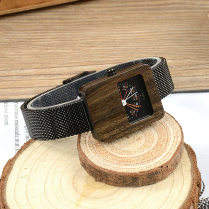 Square Ladies Quartz Watch Stainless Steel Timepiece