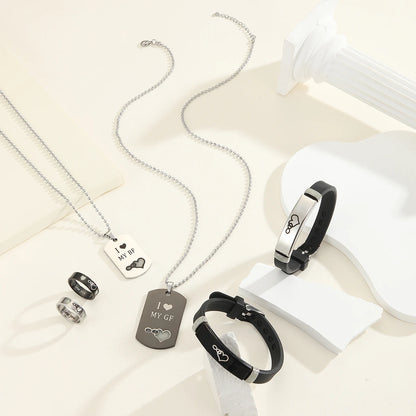 Six Piece Luminous Love Jewelry Set Necklace Ring Bracelet