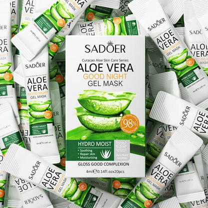 Sadoer Aloe Vera Sleeping Facial Masks 20 Pack Hydrating Moisturizing Anti Aging