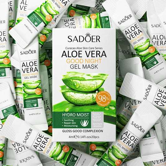 Sadoer Aloe Vera Sleeping Facial Masks 20 Pack Hydrating Moisturizing Anti Aging
