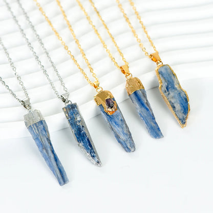 Raw Kyanite Pendant Necklace Positive Energy Crystal Jewelry Unisex Fashion