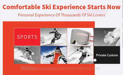 JSJM Double Layer Anti Fog Ski Goggles UV400 Protection for Snowboard Snowmobile