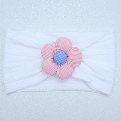 Newborn Baby Flower Nylon Headband For Girls Turban Style Hair Accessories
