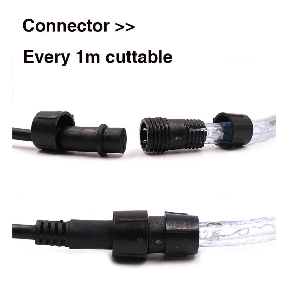 Waterproof Outdoor LED Rope Light 220V 110V Rainbow Tube For Christmas Decor