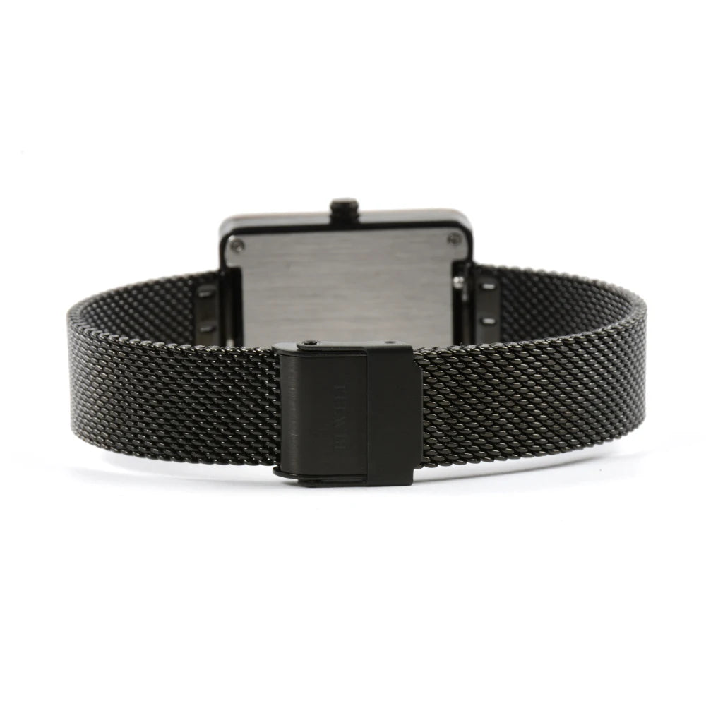 Square Ladies Quartz Watch Stainless Steel Timepiece