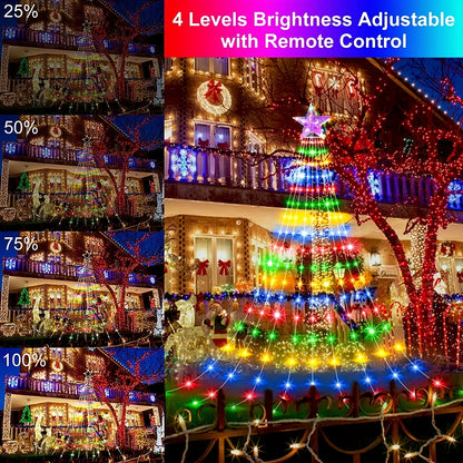 200 280 LED Star Waterfall Lights USB Powered With Remote Control 8 Modes