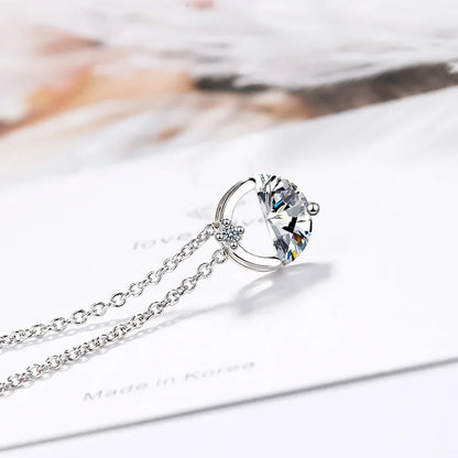 925 Sterling Silver Blue Crystal Elegant Jewelry Sets For Women Wedding Earrings And Necklace