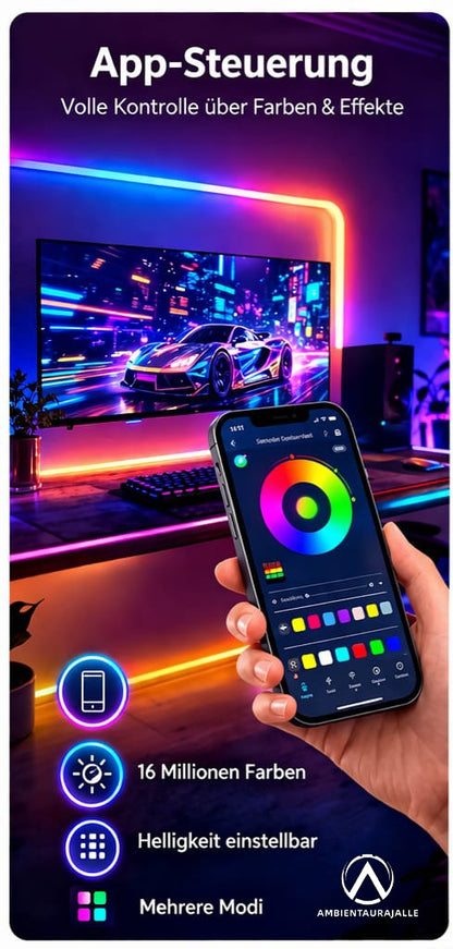 RGBIC LED Neon Strip 5m, Smart LED Light, App Control, Music Sync, IP65 Waterproof, Flexible Neon Rope Light