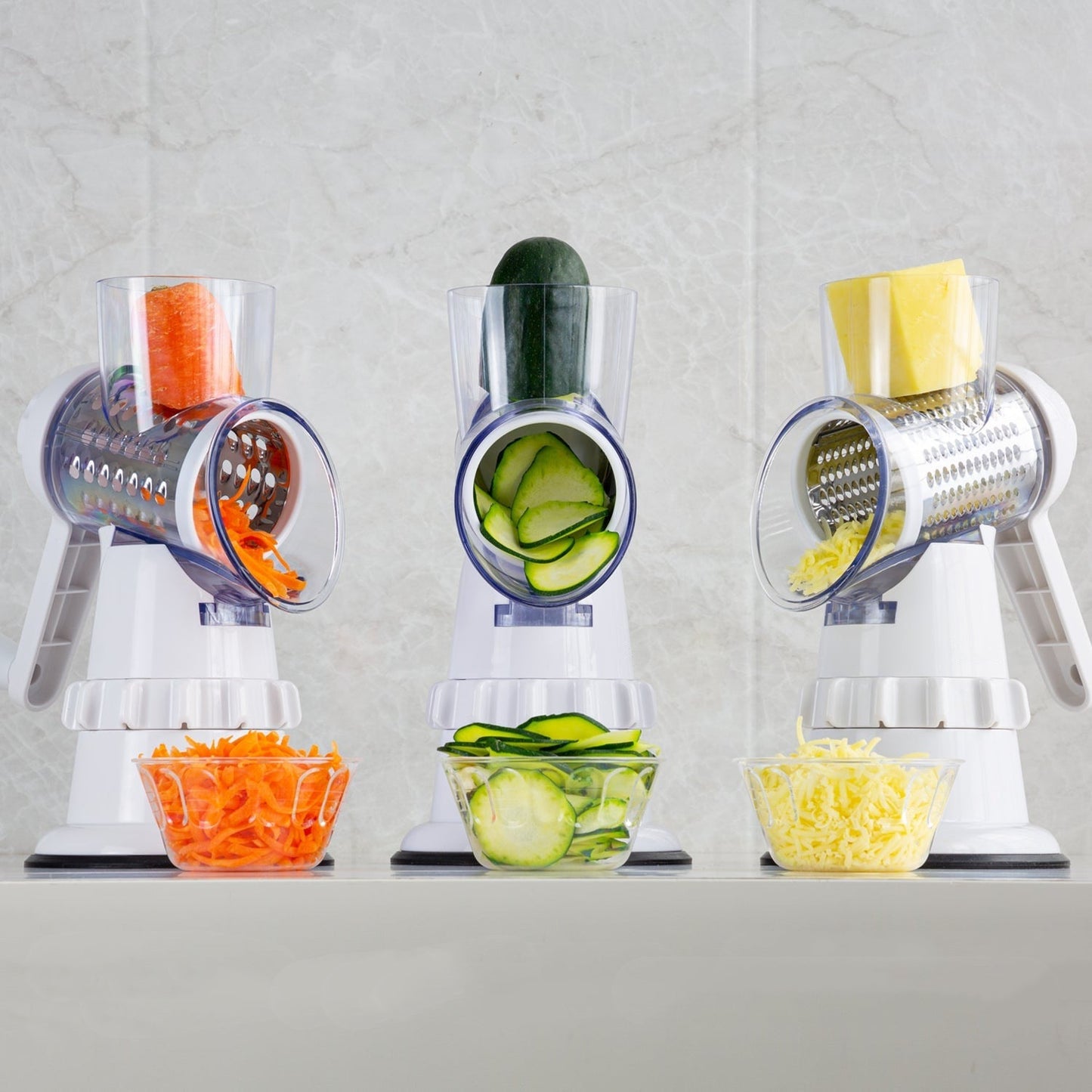 A&J 3-in-1 Roller Vegetable Slicer, Grater &amp; Mandoline Cutter