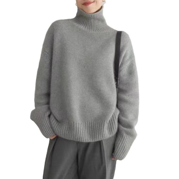 Women's Turtleneck Autumn And Winter Thickening Inner Wear Base Cashmere Sweater Sweater