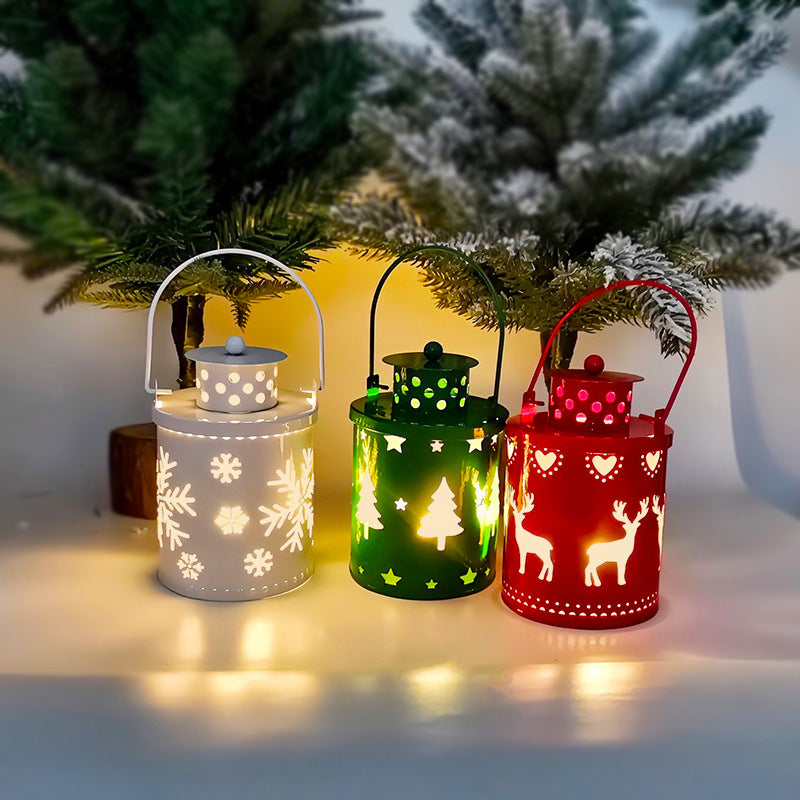 Nordic Style LED Christmas Candle Lanterns With Flickering Electronic Lights