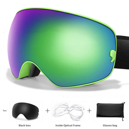 Anti Fog Myopia Ski Goggles For Adults Large Spherical Eye Protection