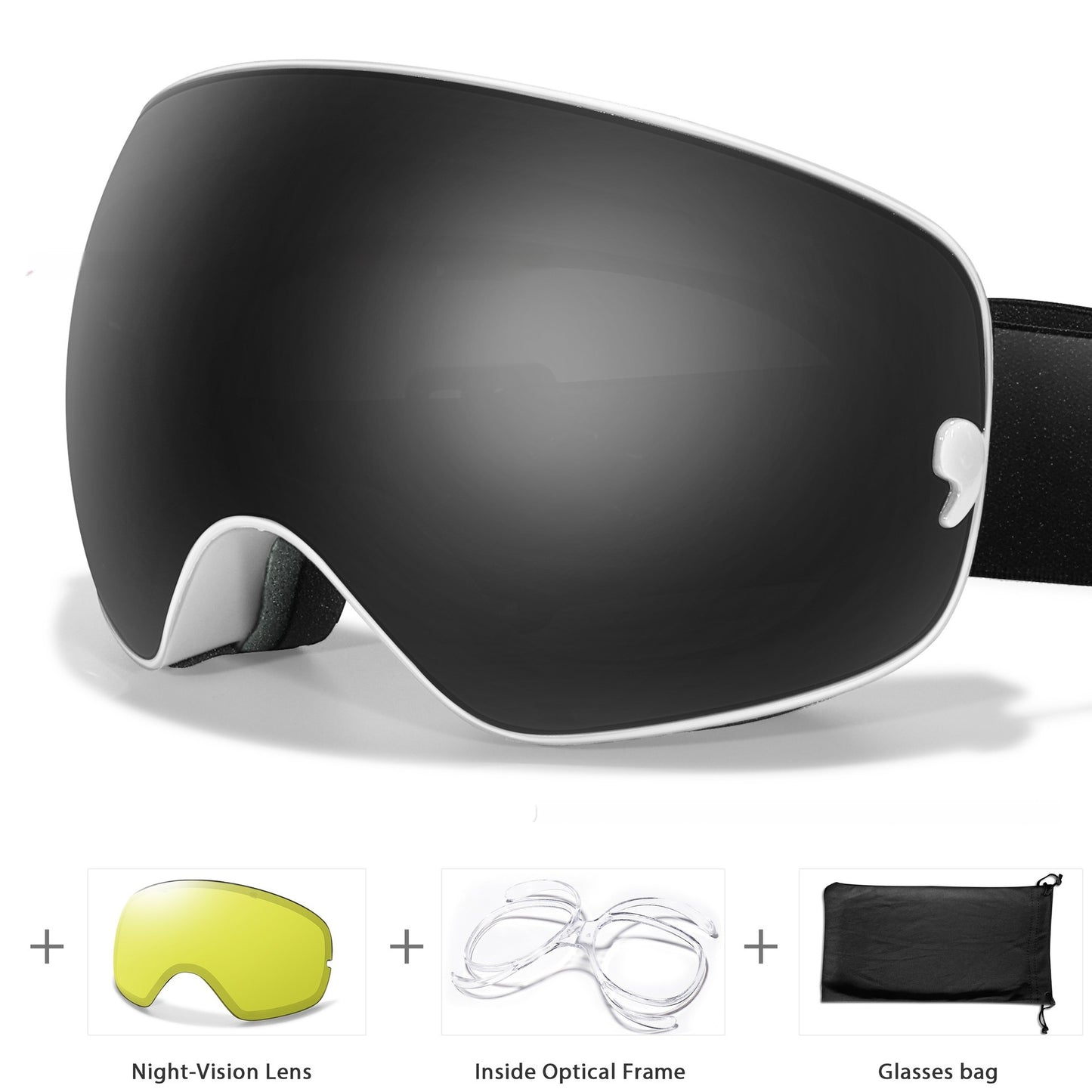 Anti Fog Myopia Ski Goggles For Adults Large Spherical Eye Protection