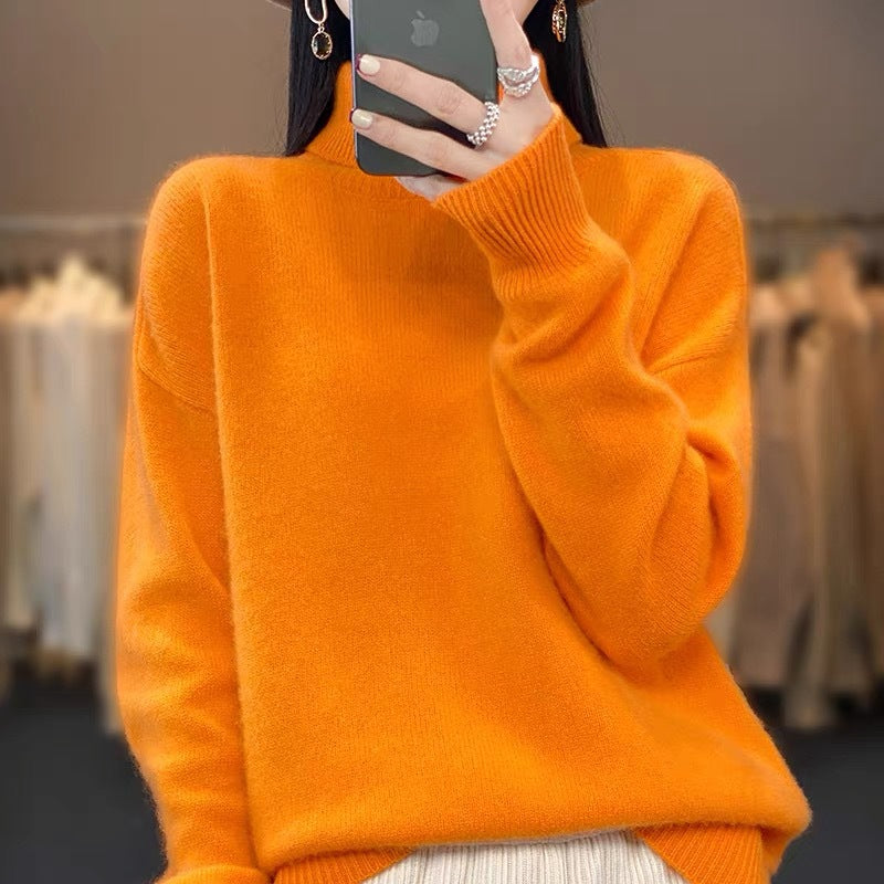 Women's Turtleneck Autumn And Winter Thickening Inner Wear Base Cashmere Sweater Sweater