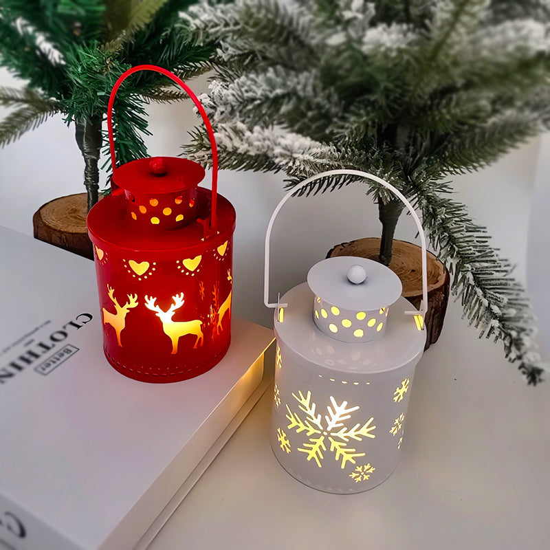 Nordic Style LED Christmas Candle Lanterns With Flickering Electronic Lights