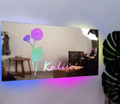 Personalized Name LED Mirror Light For Bedroom Wall Gifts 40x20cm