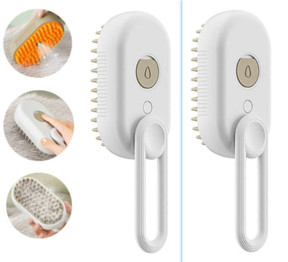 3-In-1 Electric Steam Pet Brush for Cats &amp; Dogs – Grooming, Detangling &amp; Hair Removal