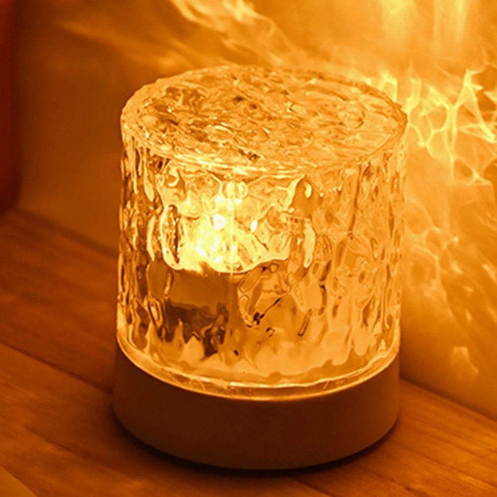 Crystal Water Ripple Projector Lamp Night Light for Home Decor and Bedroom