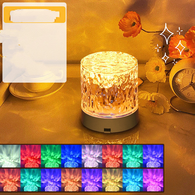 Crystal Water Ripple Projector Lamp Night Light for Home Decor and Bedroom