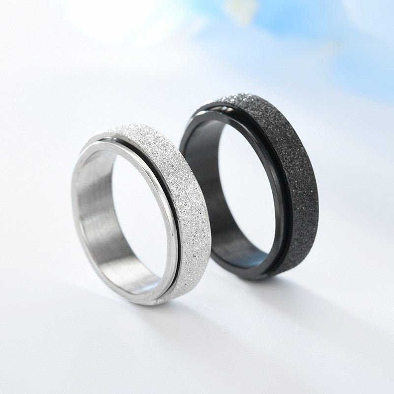 Turnable Anxiety Ring Rainbow Stress Relief For Women Men Unisex Titanium Steel