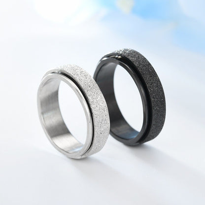 Turnable Anxiety Ring Rainbow Stress Relief For Women Men Unisex Titanium Steel