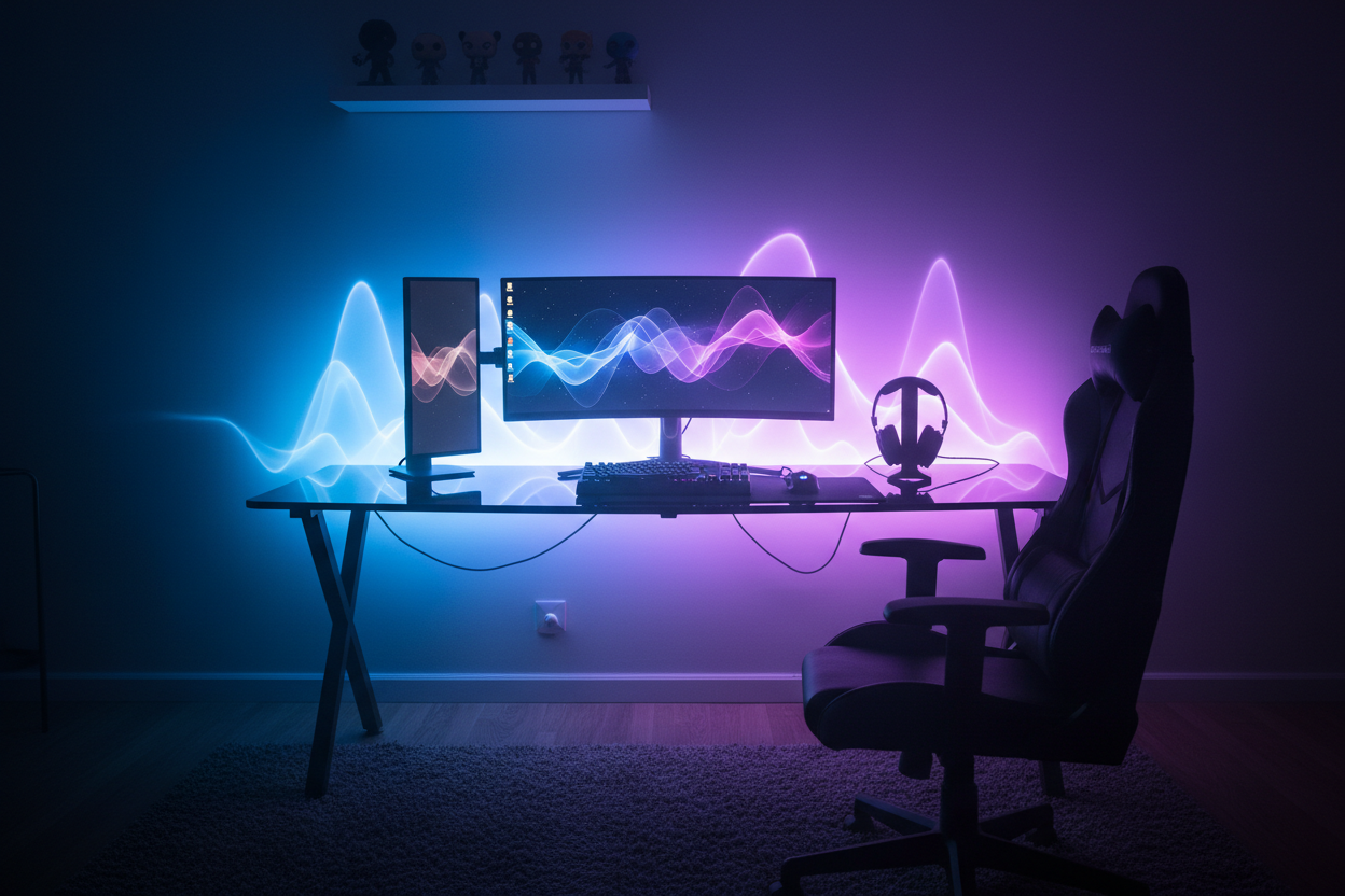 LED Strip Gaming Setup